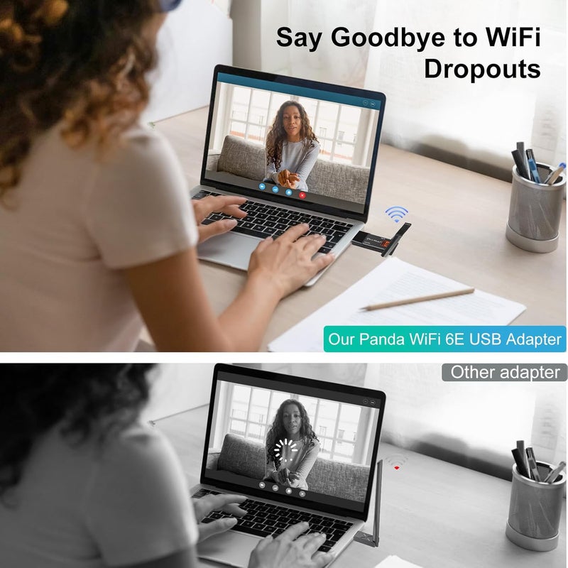 Panda Wireless ® PAU0F AXE3000 Tri Band (2.4/5 / 6 GHz) WiFi 6E USB 3.0 Adapter - Windows 10/11, Zorin, MX Linux, EndeavourOS, Mint, Ubuntu, Manjaro, openSUSE, Fedora, Kali and Raspbian - Image 3